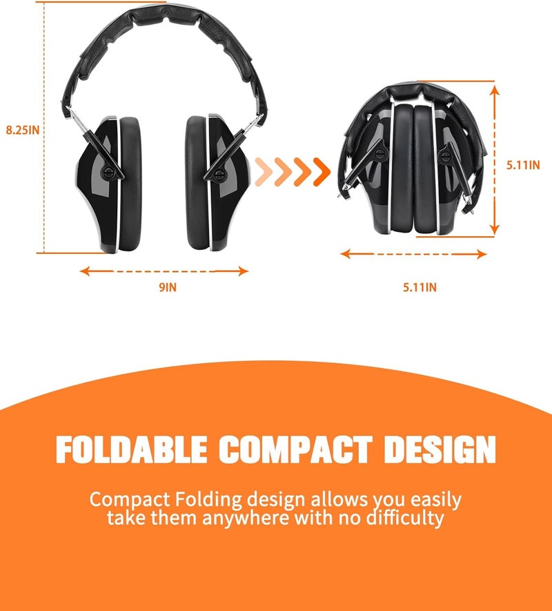 Zohan 032 Kids Noise Canceling Headphones - 25dB NRR Kids Ear Protection Earmuffs for School, Monster Jam, Fireworks, Travel, Air Show, Concert, Autism - Black - Image 4